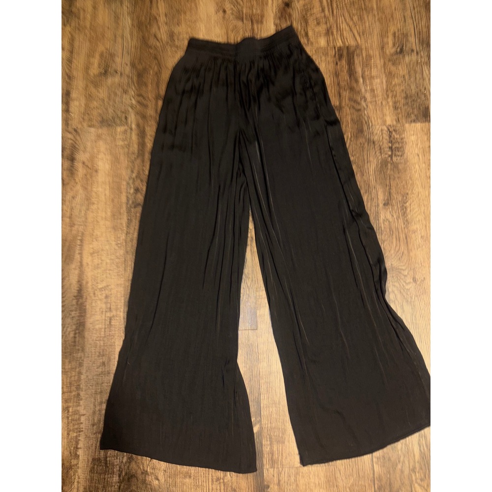 Philosophy Republic Clothing Black Wide Leg Pants Textured Elastic Waist  XS